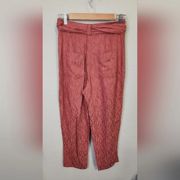 Ett:twa By Anthropologie Aubade Mauve Pink Tie waist Pants Size 2 - Picture 6 of 6